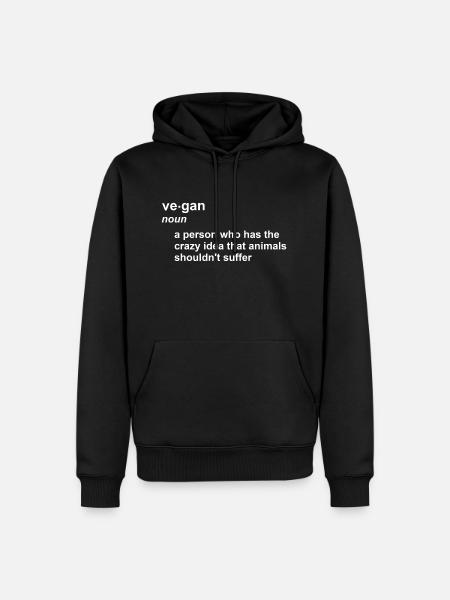 Crazy Vegan Defintion - Men’s Premium Organic Hoodie - black