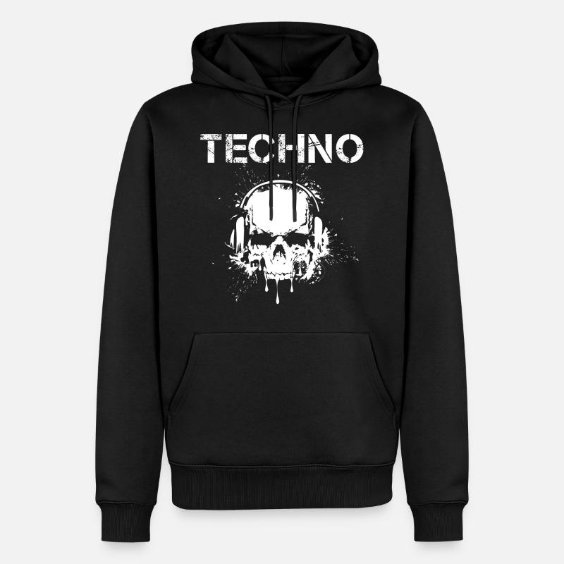 Hardstyle Techno - Männer Premium Bio Hoodie - Schwarz
