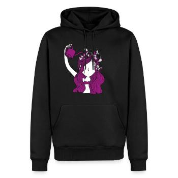 New Age Hippie Bizarre Girl Flowers Hair - Men’s Premium Organic Hoodie - black - Front - Nico (187cm)