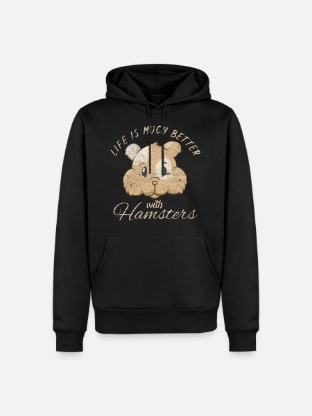Hamster - Männer Premium Bio Hoodie - Schwarz
