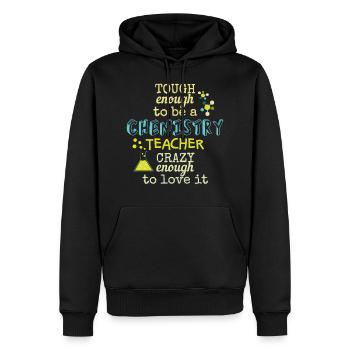 Drôle professeur de chimie disant fan de chimie - Sweat à capuche Premium bio Homme - noir - Devant - Nico (187cm)