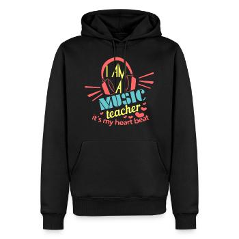 Musik Lehrer Spruch - Männer Premium Bio Hoodie - Schwarz - Vorne - Nico (187cm)