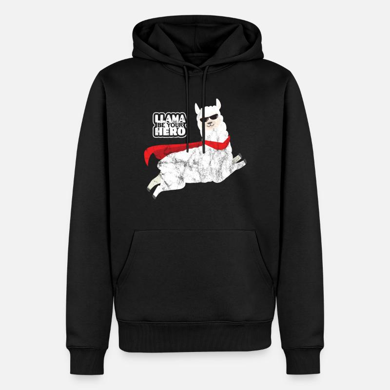 Super Lama - Männer Premium Bio Hoodie - Schwarz