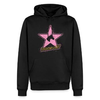 Fille de cheval - Sweat à capuche Premium bio Homme - noir - Devant - Nico (187cm)