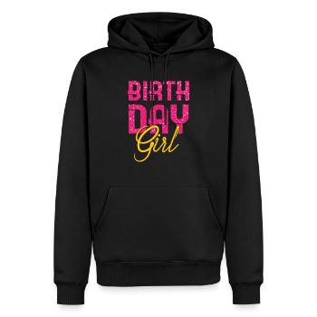 18ème anniversaire - Sweat à capuche Premium bio Homme - noir - Devant - Nico (187cm)