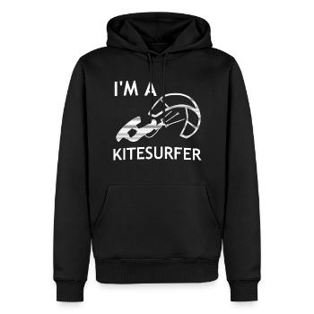 Ich bin ein Kitesurfer - Männer Premium Bio Hoodie - Schwarz - Vorne - Nico (187cm)