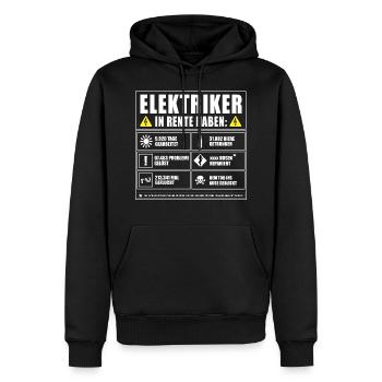 Elektriker In Rente - Männer Premium Bio Hoodie - Schwarz - Vorne - Nico (187cm)