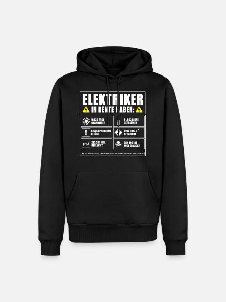 Elektriker In Rente - Männer Premium Bio Hoodie - Schwarz