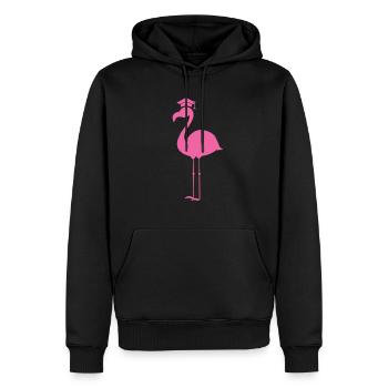 Rosa Flamingo-Absolvent-Vogel - Männer Premium Bio Hoodie - Schwarz - Vorne - Nico (187cm)