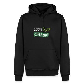 Go 100% bio & bio végétalien végétarien végétalien - Sweat à capuche Premium bio Homme - noir - Devant - Nico (187cm)