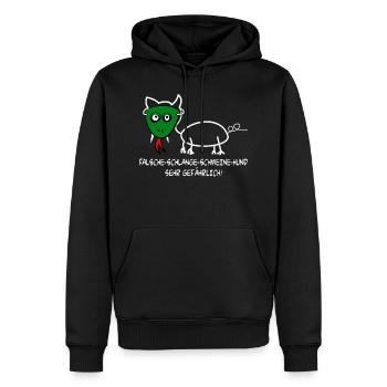 FALSCHE SCHLANGE SCHWEINE HUND - Fun Shirt - Männer Premium Bio Hoodie - Schwarz - Vorne - Nico (187cm)