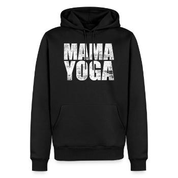 Mach mal Yoga - MAMA YOGA - Männer Premium Bio Hoodie - Schwarz - Vorne - Nico (187cm)