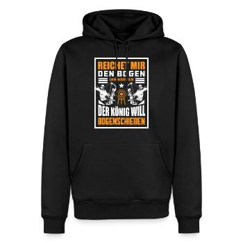 Reicht Mir Den Bogen Ihr Narren - Männer Premium Bio Hoodie - Schwarz - Vorne - Nico (187cm)