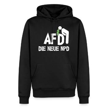 Anti AFD = cadeau NPD fck - Sweat à capuche Premium bio Homme - noir - Devant - Nico (187cm)