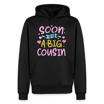 Soon to be a Big Cousin - Männer Premium Bio Hoodie - Schwarz - Vorne - Nico (187cm)
