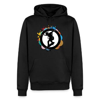 Planche à roulettes - Sweat à capuche Premium bio Homme - noir - Devant - Nico (187cm)