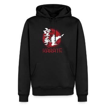 Karaté - Sweat à capuche Premium bio Homme - noir - Devant - Nico (187cm)