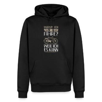 Fahrrad Fahren Ohne Akku - Männer Premium Bio Hoodie - Schwarz - Vorne - Nico (187cm)