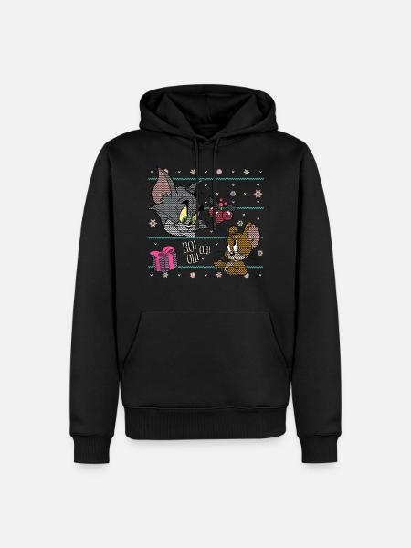 Tom und Jerry Ugly X-Mas Ho! Oh! Oh! - Herre Premium økologisk hoodie - sort