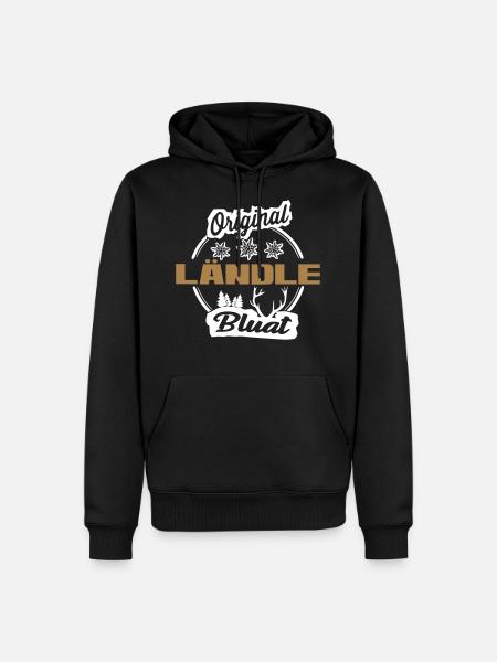 Vorarlberger Blut - Männer Premium Bio Hoodie - Schwarz