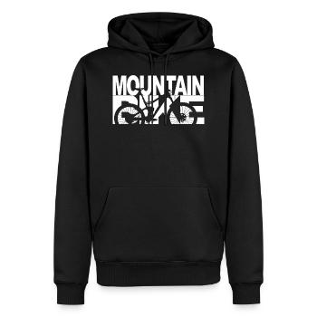 VTT dans les montagnes - Sweat à capuche Premium bio Homme - noir - Devant - Nico (187cm)