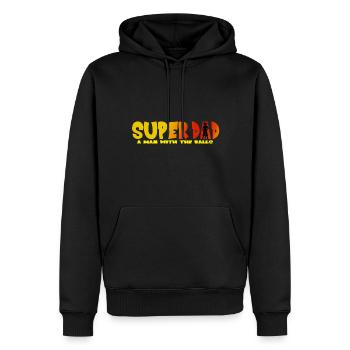 SUPER DAD - Männer Premium Bio Hoodie - Schwarz - Vorne - Nico (187cm)