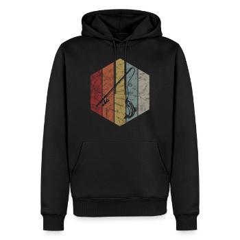 Pêche pêche cadeau pêcheur pêcheur poisson rétro - Sweat à capuche Premium bio Homme - noir - Devant - Nico (187cm)
