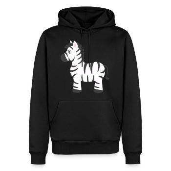 zèbre - Sweat à capuche Premium bio Homme - noir - Devant - Nico (187cm)