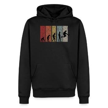 Basket basket-ball cadeau Cool Evolution - Sweat à capuche Premium bio Homme - noir - Devant - Nico (187cm)