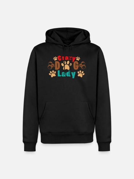 Crazy Dog Lady - Herre Premium økologisk hoodie - sort