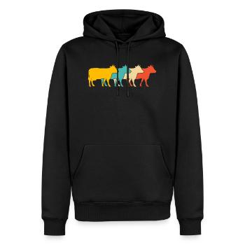 Kühe - Männer Premium Bio Hoodie - Schwarz - Vorne - Nico (187cm)