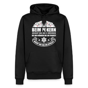 Poker Pokern Ass Casino Hold'em All In Geschenk - Männer Premium Bio Hoodie - Schwarz - Vorne - Nico (187cm)
