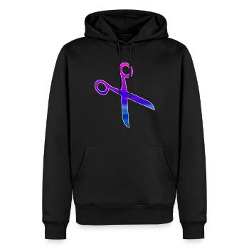 Friseur Schere - Männer Premium Bio Hoodie - Schwarz - Vorne - Nico (187cm)