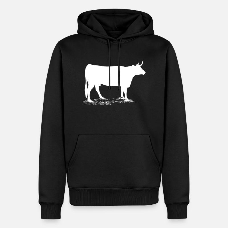 Kuh - Männer Premium Bio Hoodie - Schwarz