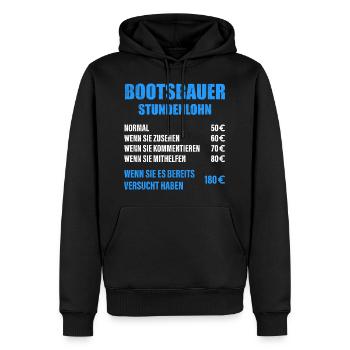 Bootsbauer Spruch - Männer Premium Bio Hoodie - Schwarz - Vorne - Nico (187cm)