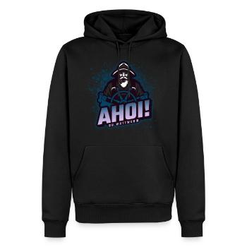 Ahoi Du Wattwurm Angler Fischer Meer - Männer Premium Bio Hoodie - Schwarz - Vorne - Nico (187cm)