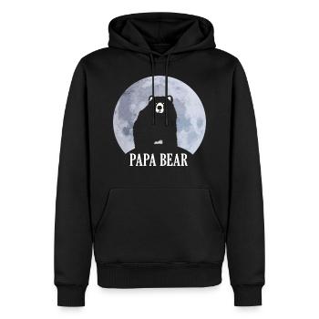 Papa Bear fier fête des pères - Sweat à capuche Premium bio Homme - noir - Devant - Nico (187cm)