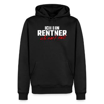 Rentner - Männer Premium Bio Hoodie - Schwarz - Vorne - Nico (187cm)