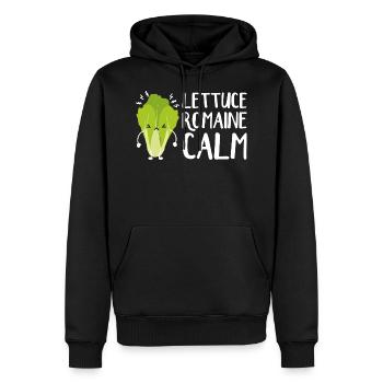 Laitue Romaine Calme - Sweat à capuche Premium bio Homme - noir - Devant - Nico (187cm)