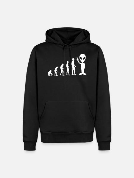 ECG Heartbeat Heartbeat UFO Alien - Men’s Premium Organic Hoodie - black