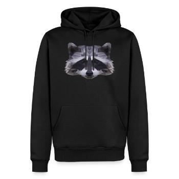 Waschbär Polygon - Raubtier Wildtier - Raccoon - Männer Premium Bio Hoodie - Schwarz - Vorne - Nico (187cm)