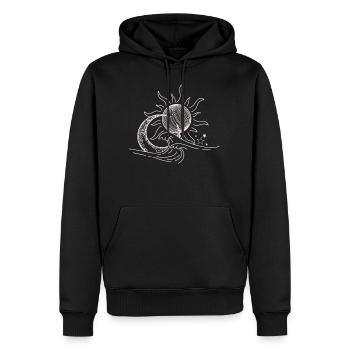 Mond Sonne Sterne Umweltschutz Natur Gezeiten - Männer Premium Bio Hoodie - Schwarz - Vorne - Nico (187cm)