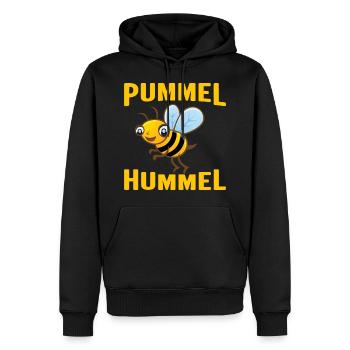 Pummel Hummel - Männer Premium Bio Hoodie - Schwarz - Vorne - Nico (187cm)