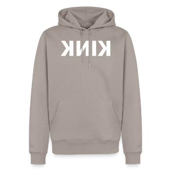 KINK-Zauber rückwärts - Männer Premium Bio Hoodie - Taupe - Vorne - Nico (187cm)
