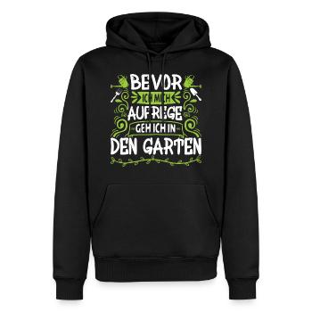 Bevor Ich Mich Aufrege Geh Ich In Den Garten - Männer Premium Bio Hoodie - Schwarz - Vorne - Nico (187cm)