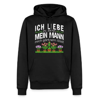 Ich Liebe Mein Mann Gärtnerin Garten - Männer Premium Bio Hoodie - Schwarz - Vorne - Nico (187cm)