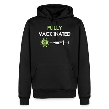 Vollständig geimpft, covid, fully vaccinated - Männer Premium Bio Hoodie - Schwarz - Vorne - Nico (187cm)