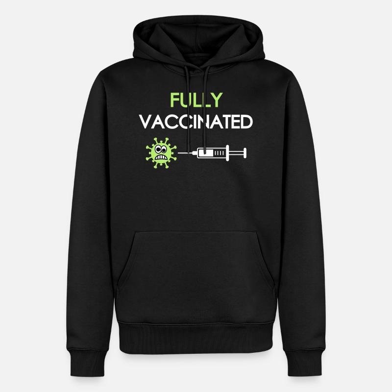 Entièrement vacciné, covid, fully vaccinated - Sweat à capuche Premium bio Homme - noir