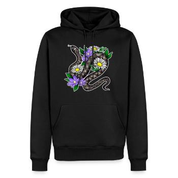 vipère - Sweat à capuche Premium bio Homme - noir - Devant - Nico (187cm)