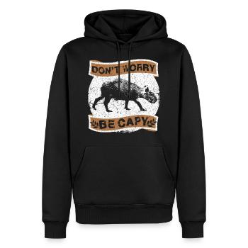 Capybara Cochon d’eau Rongeur - Sweat à capuche Premium bio Homme - noir - Devant - Nico (187cm)